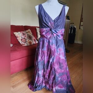 Lela Rose For Target Blue and Purple High Low Sundress V-Neck Cocktail